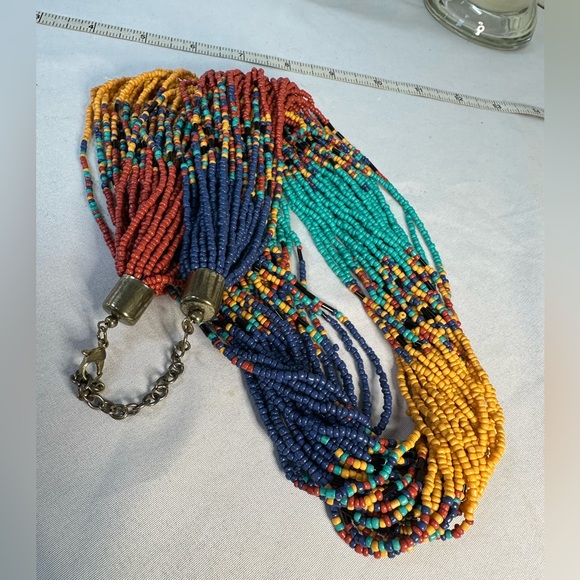 Large long multi strand seed bead necklace - Picture 5 of 7
